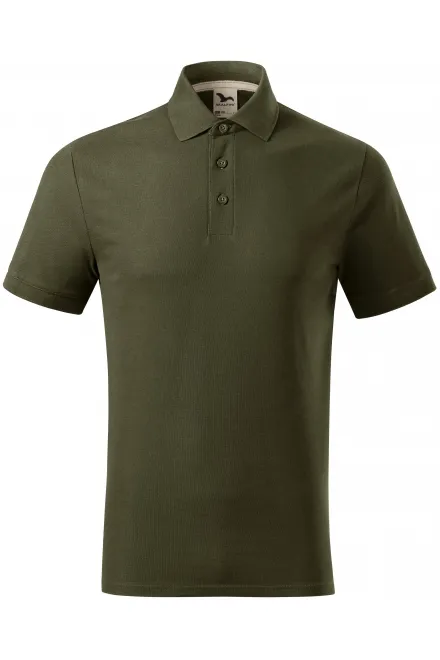 Tricou polo pentru bărbați din bumbac organic - military, XL