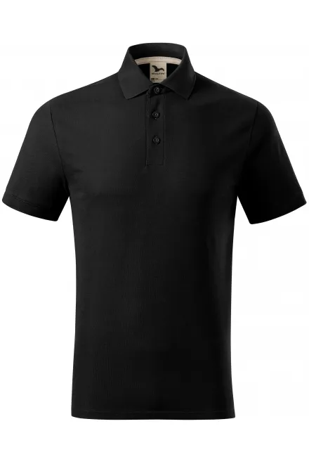 Tricou polo pentru bărbați din bumbac organic - negru, XL