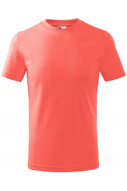 Tricou simplu pentru copii - coral, 134 cm / 8 ani