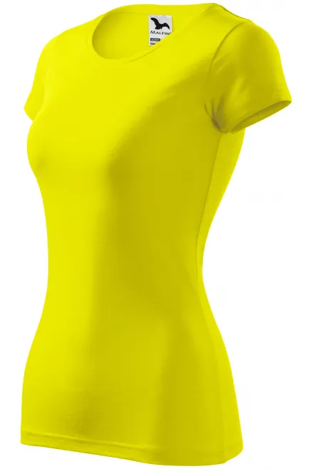 Tricou slim fit pentru femei, galben de lămâie