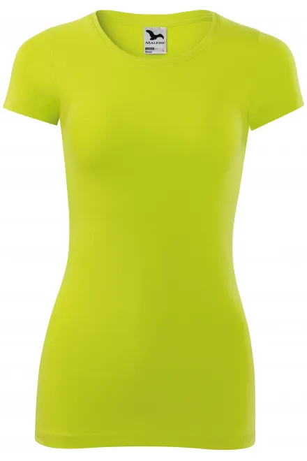 Tricou slim fit pentru femei - verde lime, XS