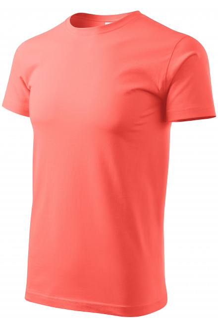 Tricou unisex cu greutate mai mare, coral, tricouri din bumbac